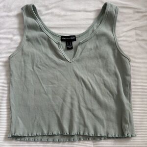 Cute Sage Green Cropped Tank
